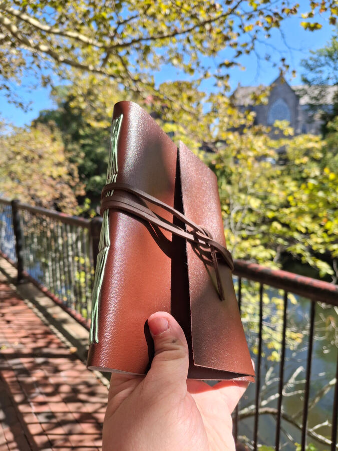 Traveler's Journal - long stitch, cross variant